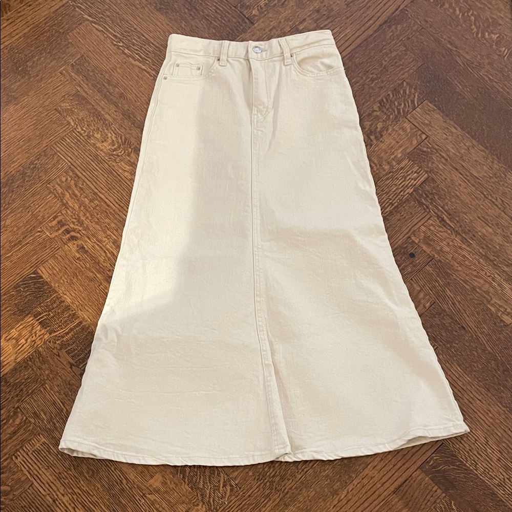 Elegant Cream A-Line Skirt